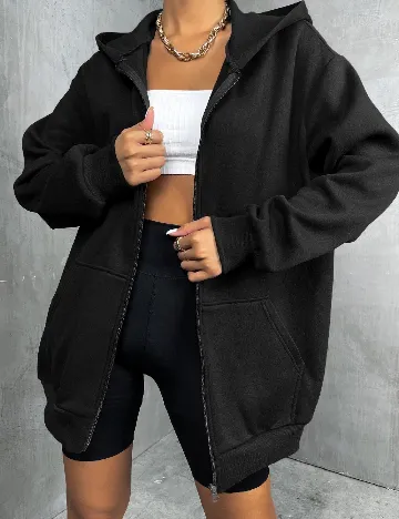 Hanorac Oversize SHEIN, negru Negru