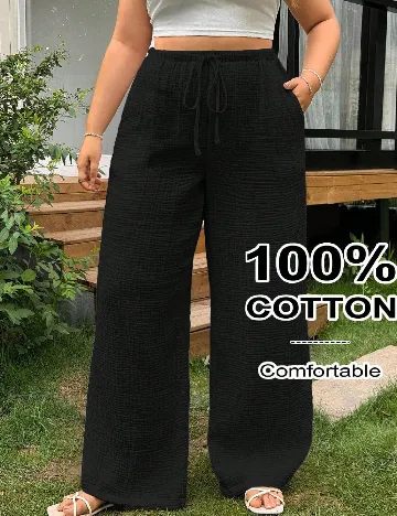 Pantaloni SHEIN CURVE, negru Negru