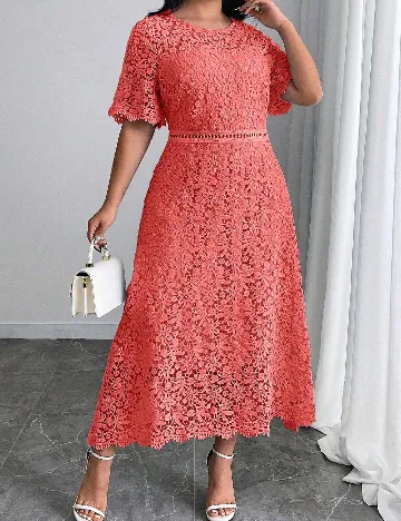 Rochie lunga SHEIN CURVE, roz Roz