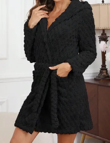 Halat de baie SHEIN, negru Negru