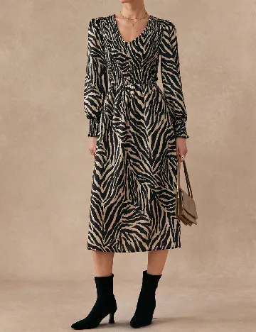 Rochie medie SHEIN, negru/crem Negru