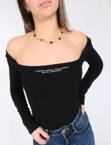 Body Bershka, negru Negru