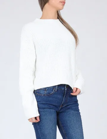 Pulover Bershka, alb Alb