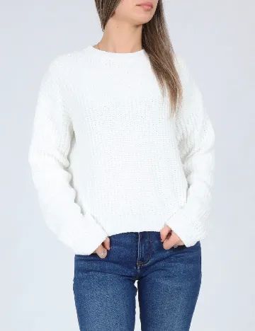 Pulover Bershka, alb Alb