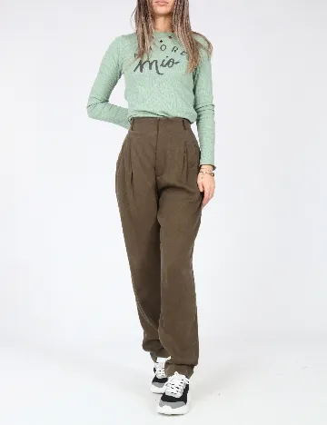 Pantaloni Zara, kaki Verde
