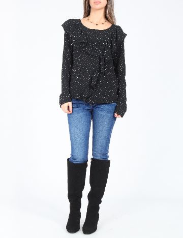 Bluza Pull&Bear, negru/alb
