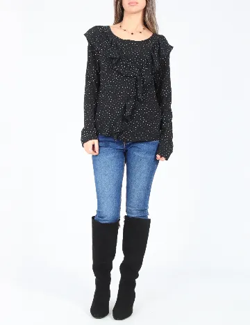 Bluza Pull&Bear, negru/alb Negru