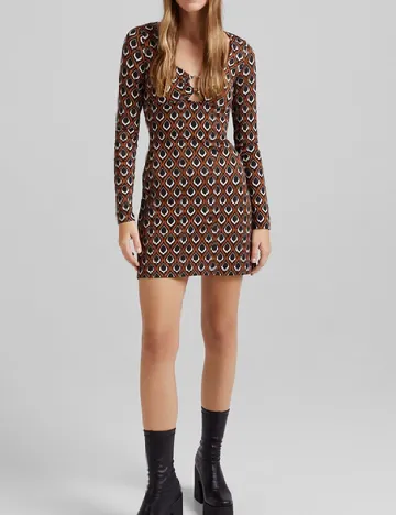 Rochie scurta Bershka, maro Maro