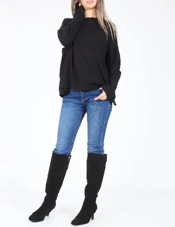 Bluza Oversize Pull&Bear, negru Negru