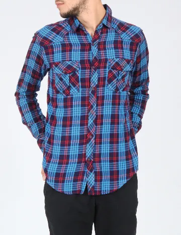 Camasa Zara, albastru/rosu Albastru