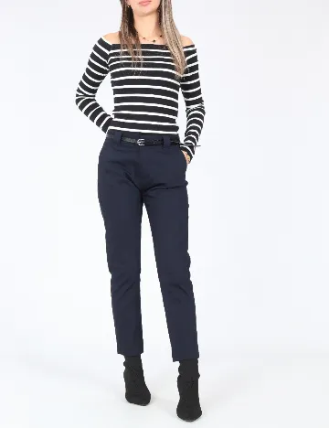 Pantaloni Bershka, bleumarin Albastru