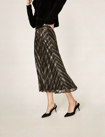 Fusta Zara, negru/auriu