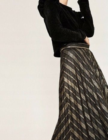 Fusta Zara, negru/auriu