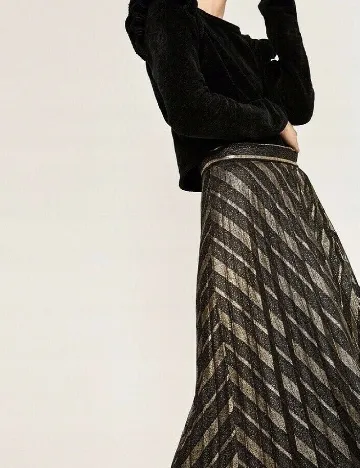 Fusta Zara, negru/auriu Negru