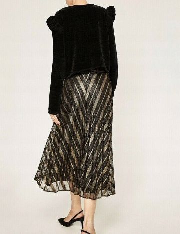 Fusta Zara, negru/auriu