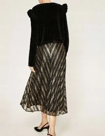 Fusta Zara, negru/auriu Negru