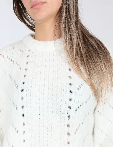 Pulover Bershka, alb Alb