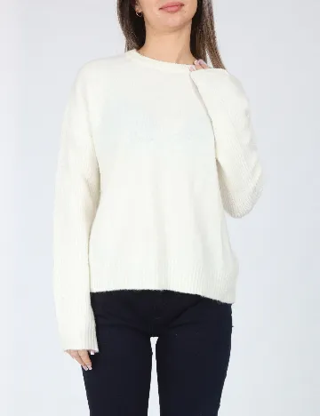 Bluza Oversize Bershka, alb Alb