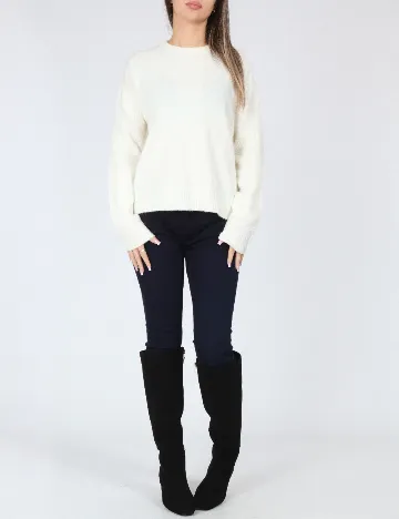 Bluza Oversize Bershka, alb Alb