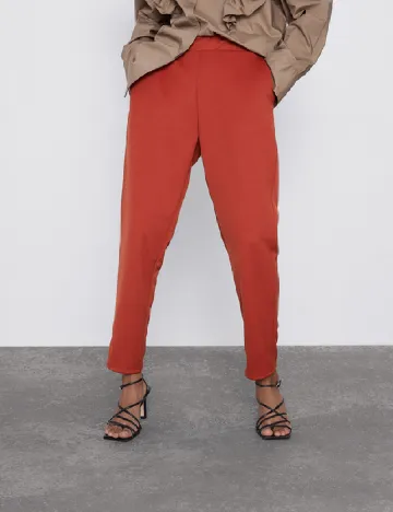 Pantaloni Zara, caramiziu Portocaliu
