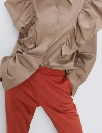 Pantaloni Zara, caramiziu Portocaliu