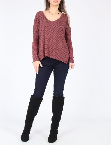 Bluza Oversize Zara, roz pudra inchis/bleumarin