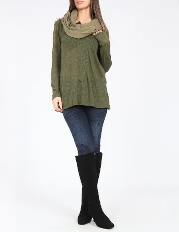 Esarfa circulara Bershka, verde Verde