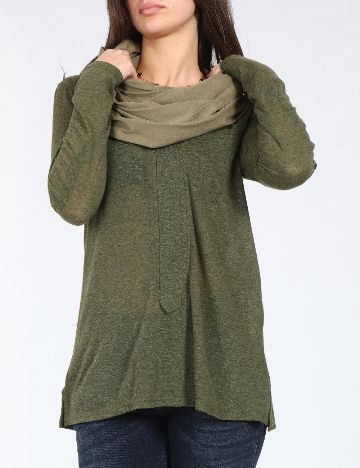 Esarfa circulara Bershka, verde