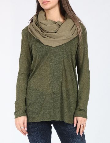 Esarfa circulara Bershka, verde