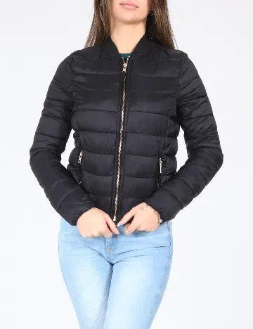 Geaca Bershka, negru Negru