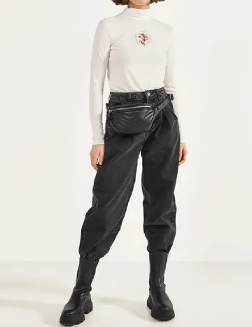 Bluza Bershka, alb Alb