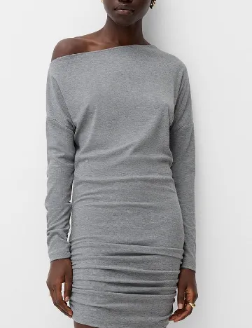 Rochie scurta Bershka, gri Gri