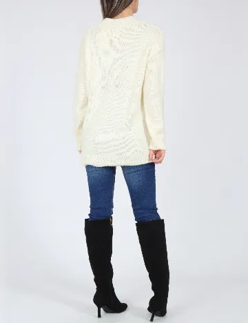 Pulover Zara, ecru Alb