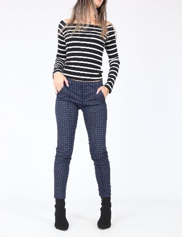 Pantaloni Pull&Bear, bleumarin