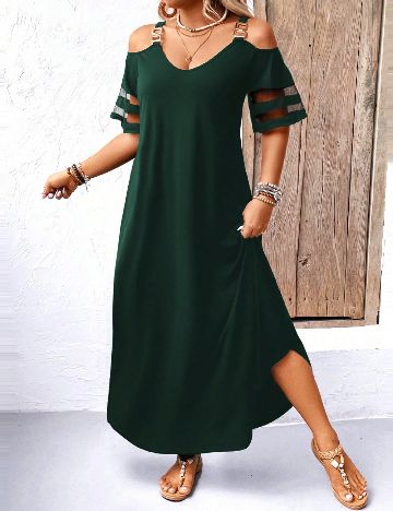 Rochie lunga SHEIN CURVE, verde