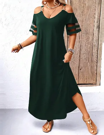 Rochie lunga SHEIN CURVE, verde Verde
