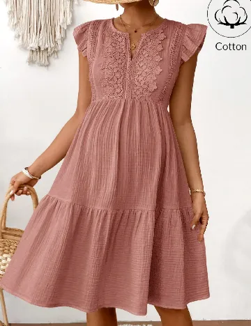 Rochie scurta SHEIN Maternity, roz pudra Roz