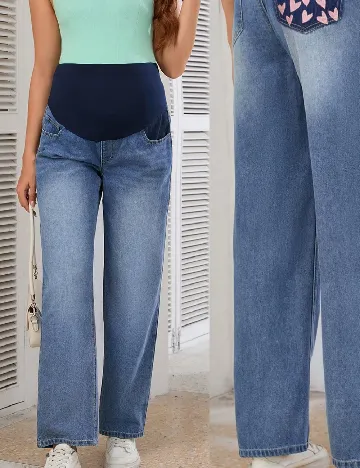 Blugi SHEIN Maternity, albastru Albastru