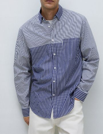 Camasa Zara, albastru/alb