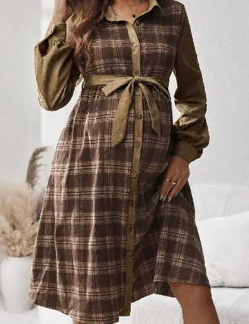 Rochie medie SHEIN Maternity, maro Maro