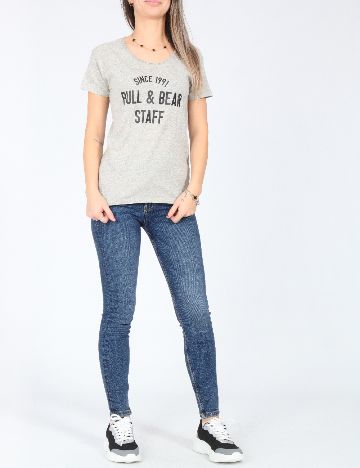 Tricou Pull&Bear, gri