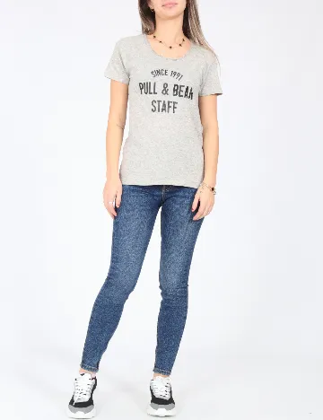 Tricou Pull&Bear, gri Gri