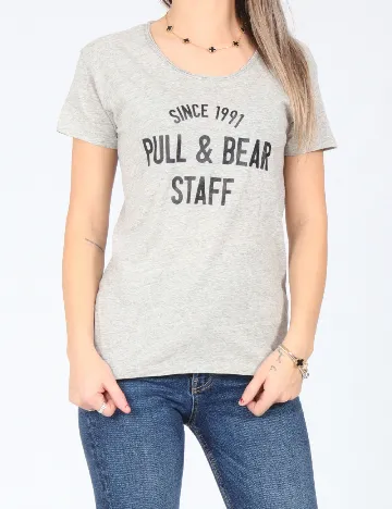 Tricou Pull&Bear, gri Gri