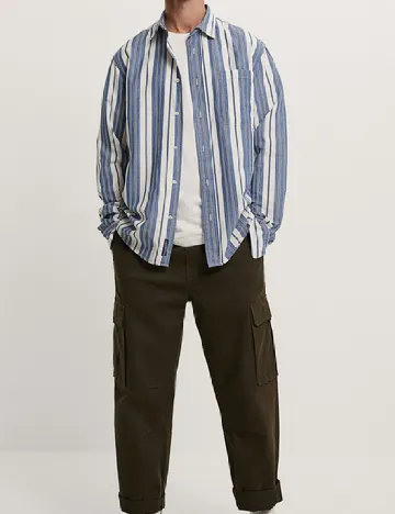 Camasa Zara, albastru/alb Albastru