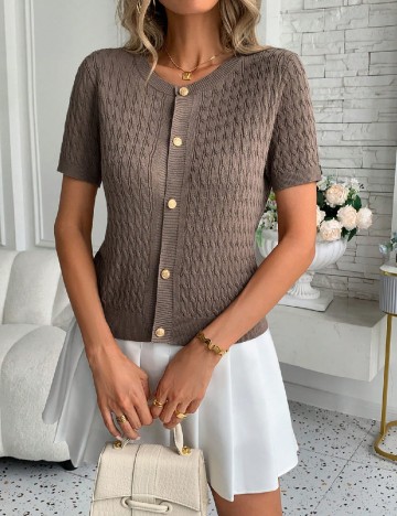 Cardigan SHEIN, maro