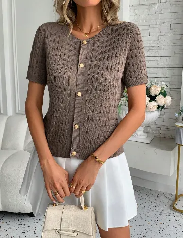 Cardigan SHEIN, maro
