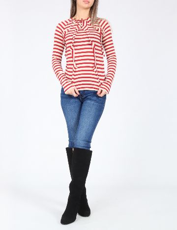 Bluza Zara, rosu/crem