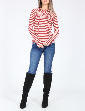 Bluza Zara, rosu/crem