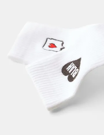 Set sosete 3 perechi Bershka, alb Alb