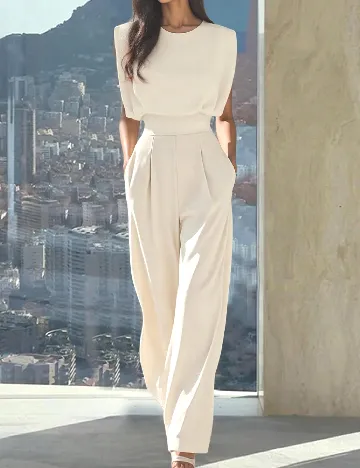 Salopeta SHEIN, alb Alb